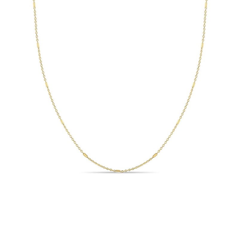 Tiny Bar and Cable Chain Necklace