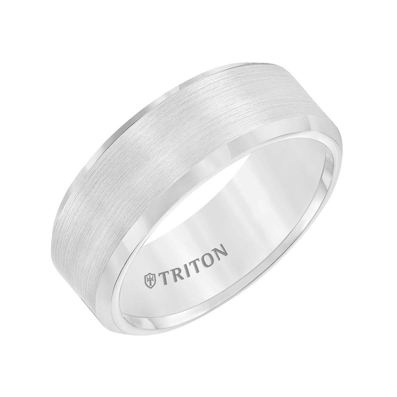 Triton 8mm Tungsten Men's Wedding Band - 11-2320HC-G