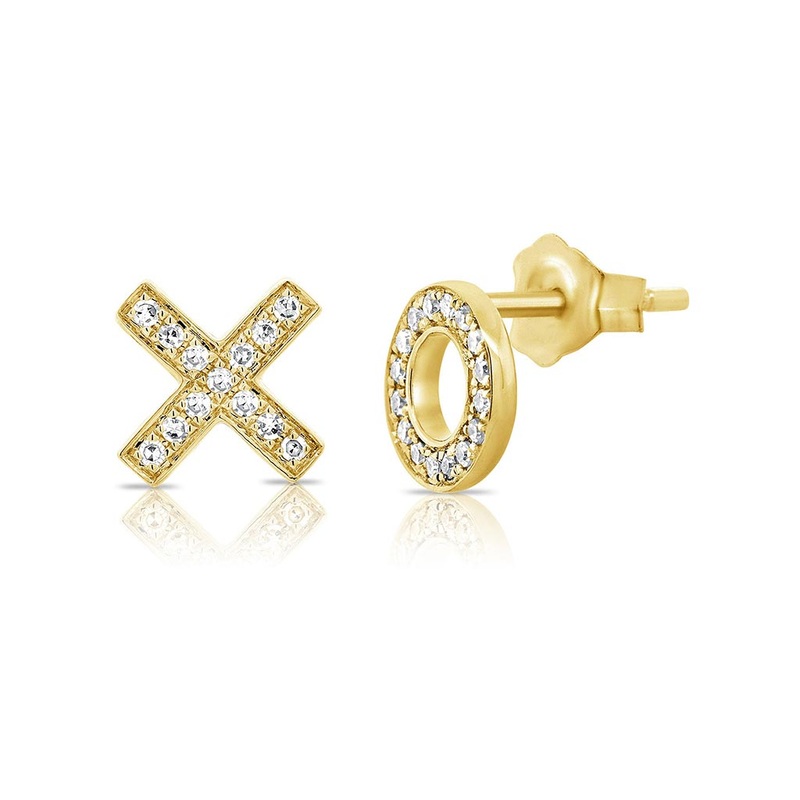 XO Stud Diamond Earrings