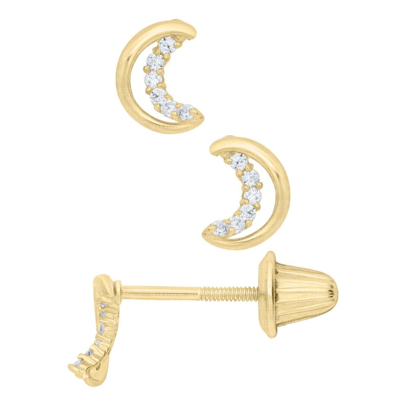 Children's 14k Half Moon Stud Earrings