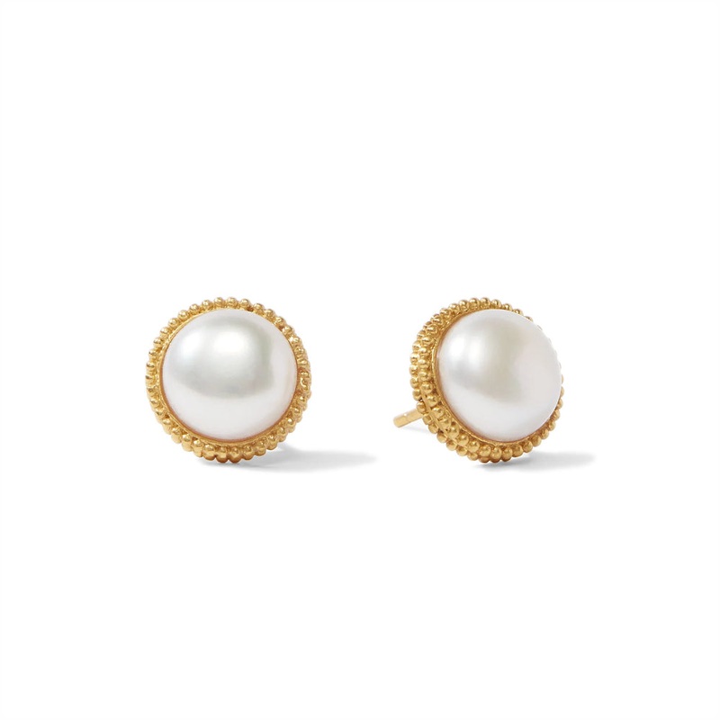 Julie Vos Fleur-de-Lis Pearl Studs