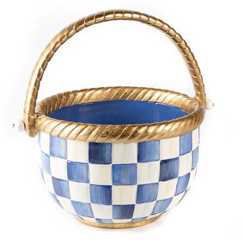 MacKenzie-Childs Royal Check Basket - Large