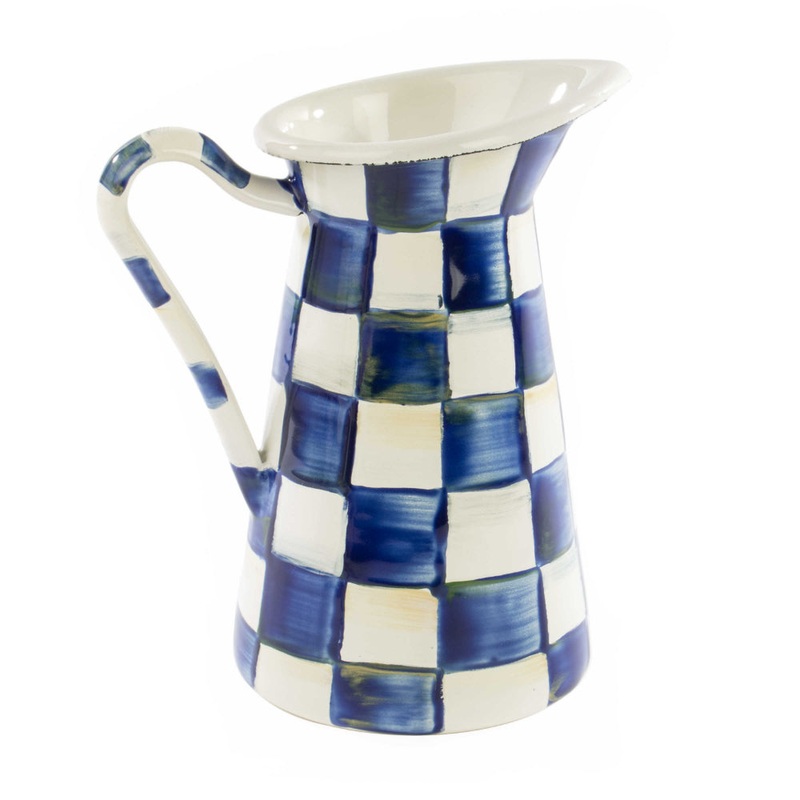 MacKenzie-Childs Royal Check Enamel Practical Pitcher