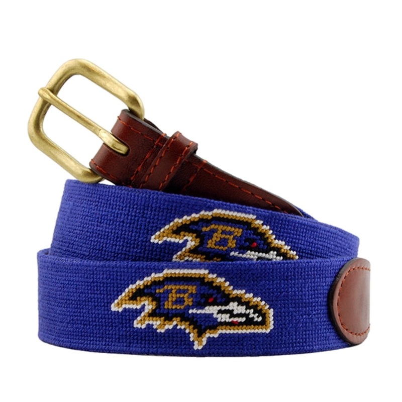 Smathers & Branson Ravens Needlepoint Belt