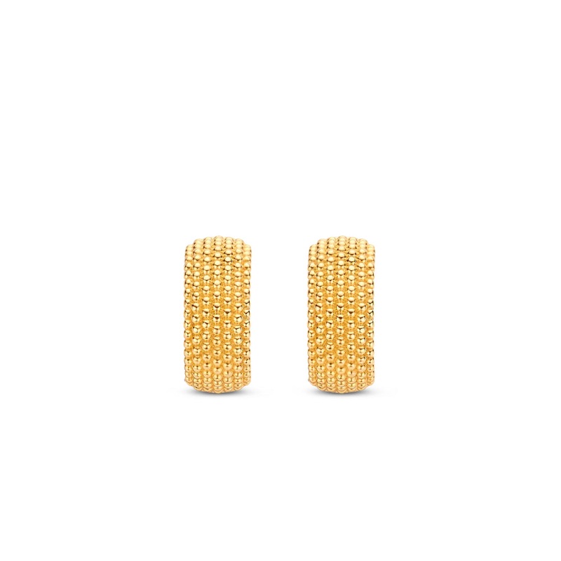 Ti Sento Two-Tone Beaded Huggie Hoops
