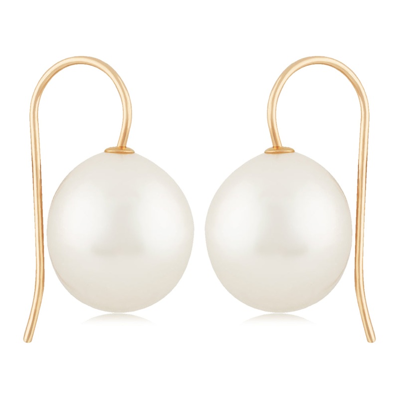 14k Gold Baroque Pearl Drop Earrings