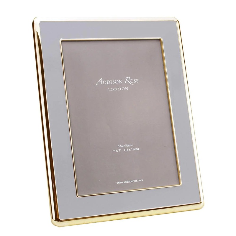 Addison Ross Curved Enamel Frame - Gold & Chiffon Stone Grey