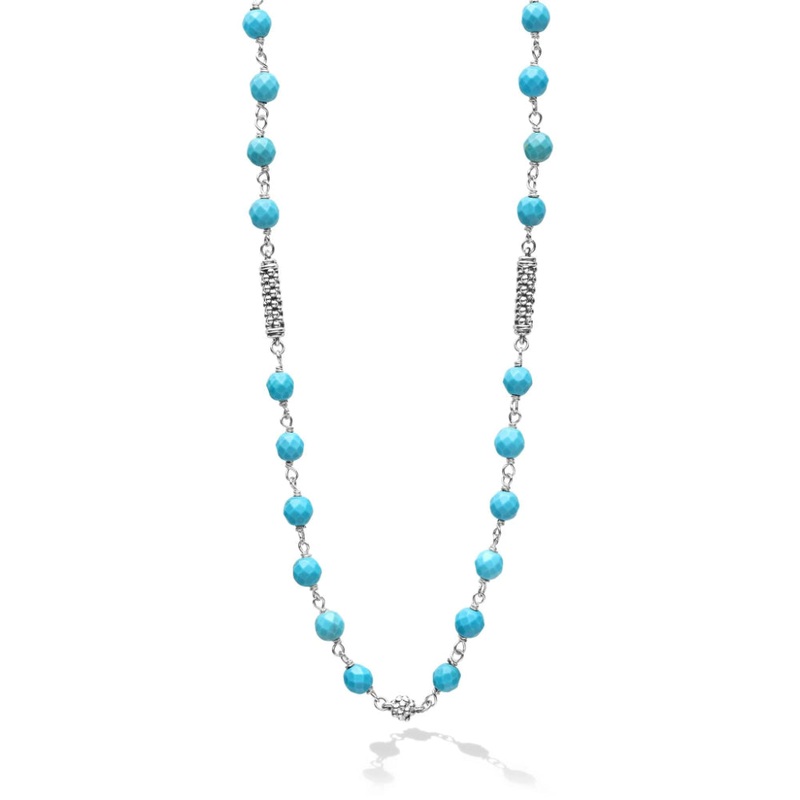 Lagos Caviar Color Turquoise Beaded Necklace