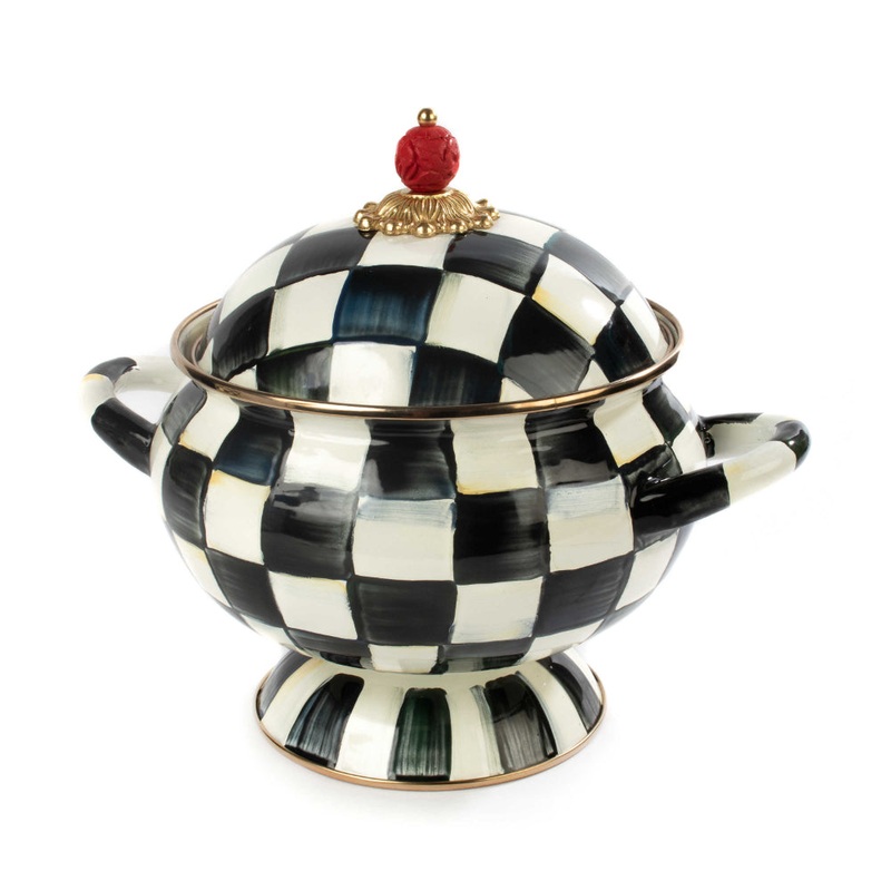 MacKenzie-Childs Courtly Check Enamel Tureen