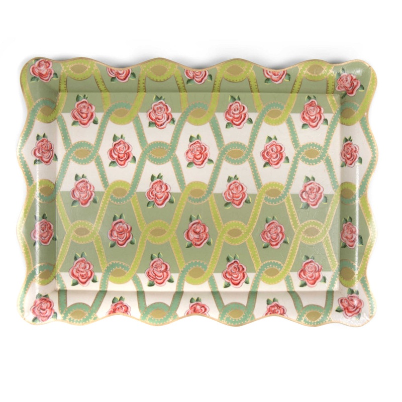 MacKenzie-Childs Really Rosy Tray - Large