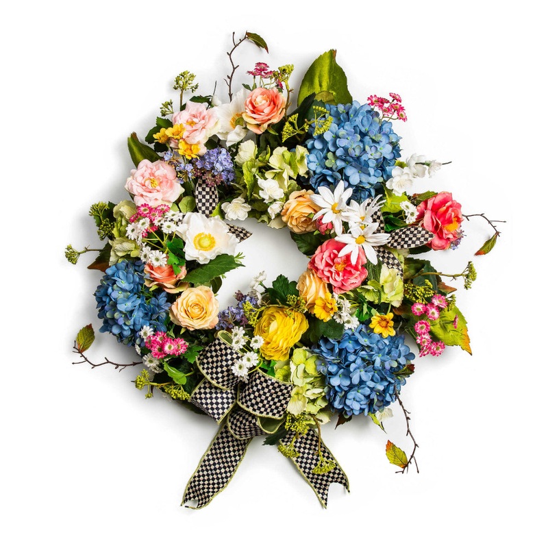 MacKenzie-Childs Spring Blooms Wreath - In Store Pick Up Only!
