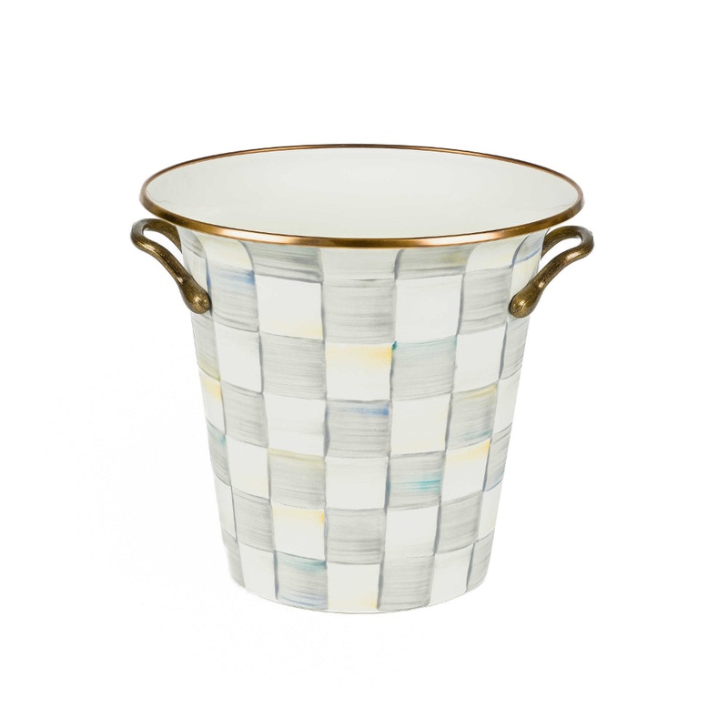 MacKenzie-Childs Sterling Check Enamel Wine Cooler
