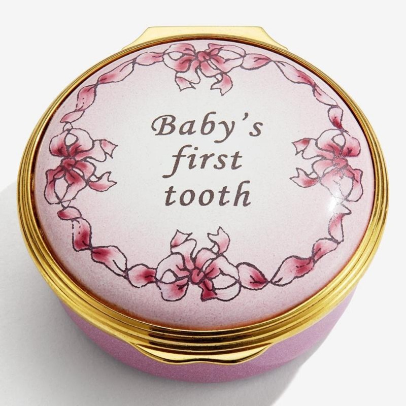 Halcyon Days Baby's First Tooth Enamel Box