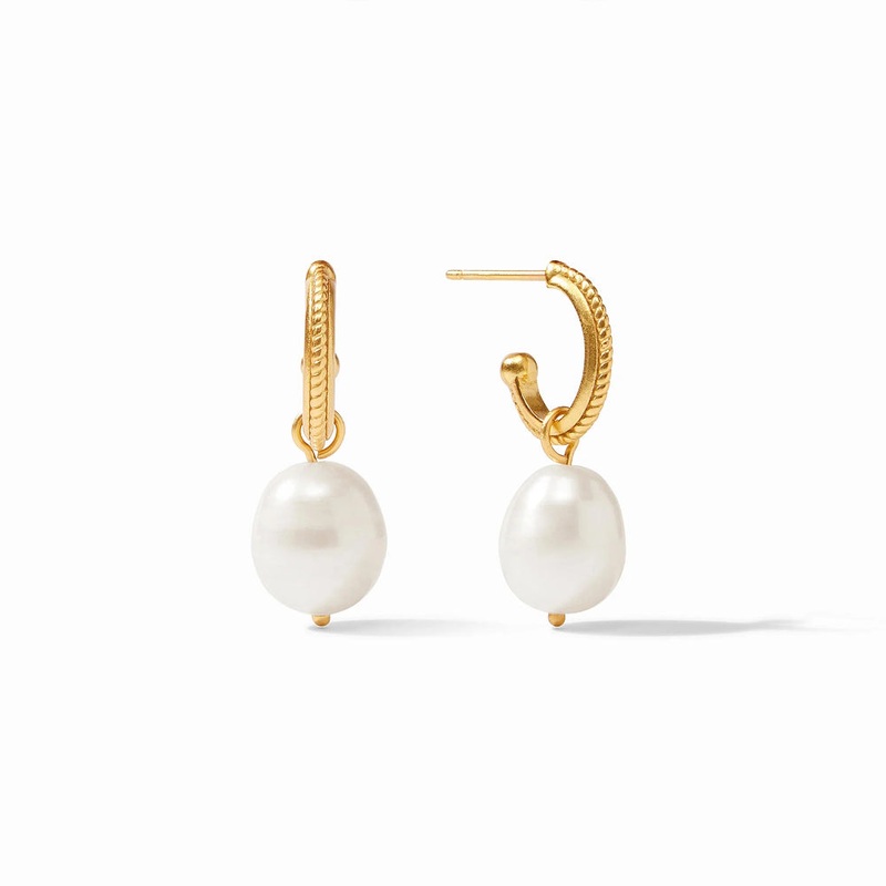 Julie Vos Delphine Pearl Hoop & Charm Earring