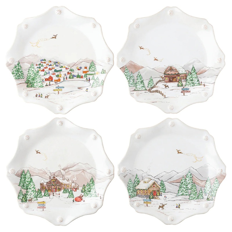 Juliska Berry & Thread Dessert/Salas Plate North Pole-Set of 4