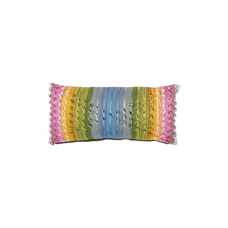 MacKenzie-Childs Mosaic Rainbow Long Lumbar Pillow