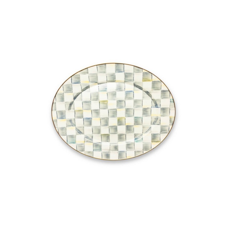MacKenzie-Childs Sterling Check Enamel Oval Platter