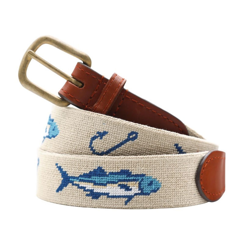 Smathers & Branson Azul Fish Belt-Light Khaki