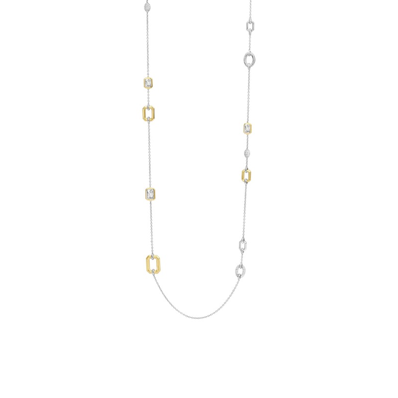 Ti Sento Two-Tone Long Station Necklace
