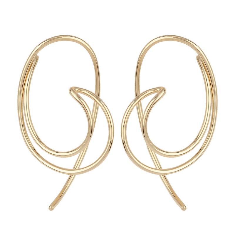 14k Open Sweep Threader Earrings