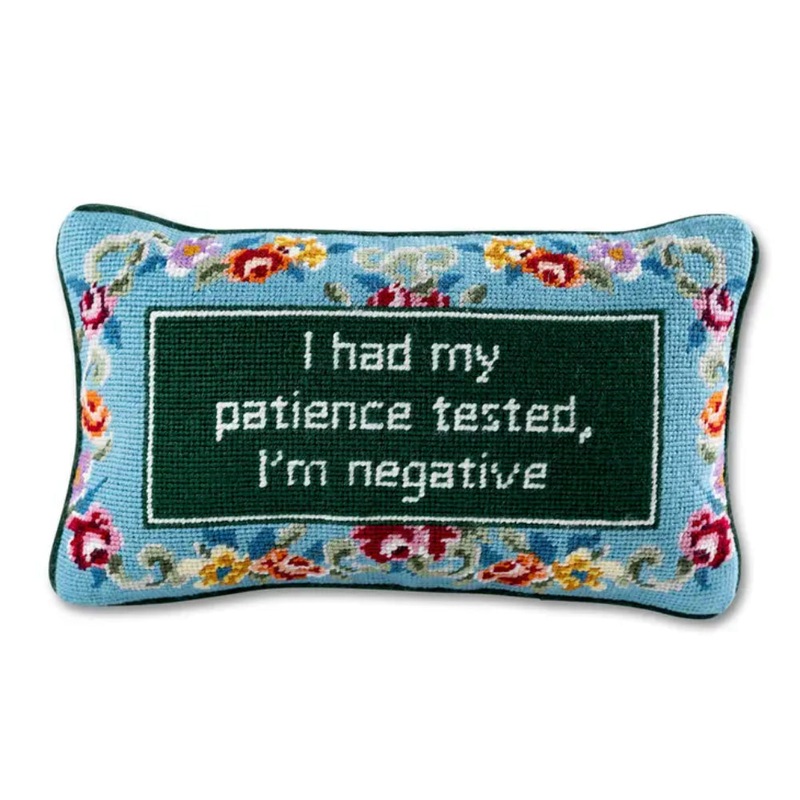 Furbish Studio Patience Needlepoint Pillow