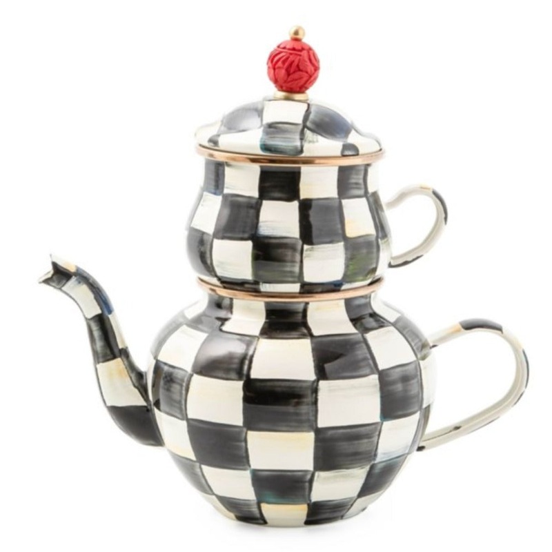 MacKenzie-Childs Courtly Check Enamel High Tea