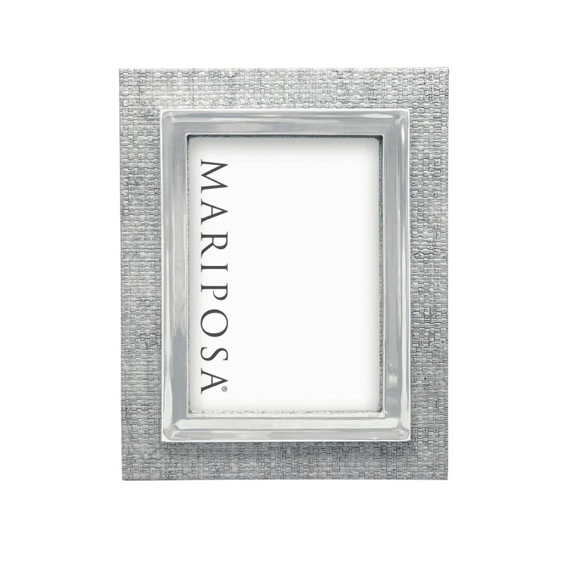 Mariposa Pale Gray Faux Grasscloth Signature Picture Frame