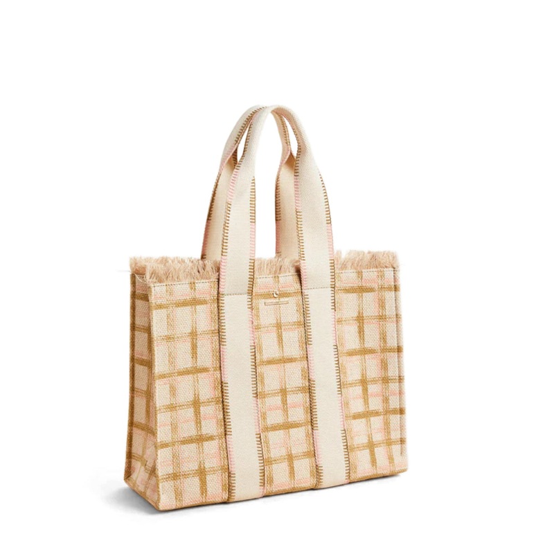 Spartina Fringe Tote Calm Waters Plaid