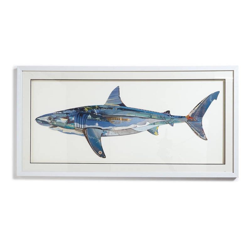 Two's Company Shark Paper Collage Wall Art *In Store Pickup Only*