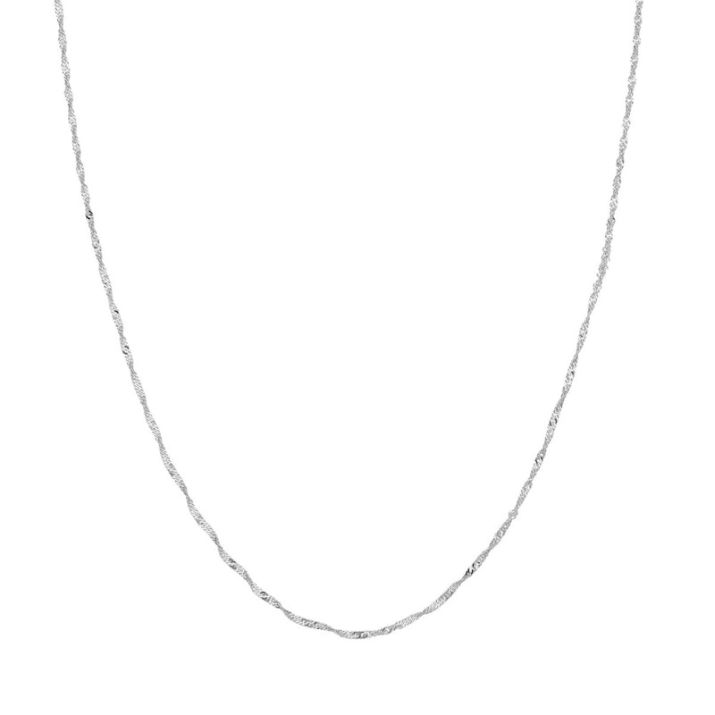 14k White Gold 1.4mm Singapore Chain