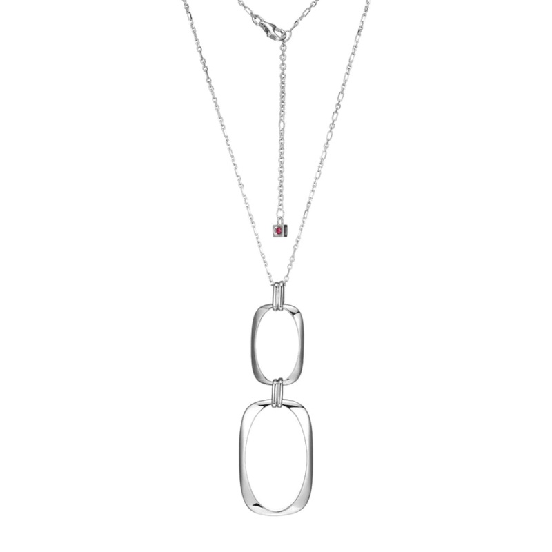 Elle "Allure" Double Open Rectangles Pendant Necklace