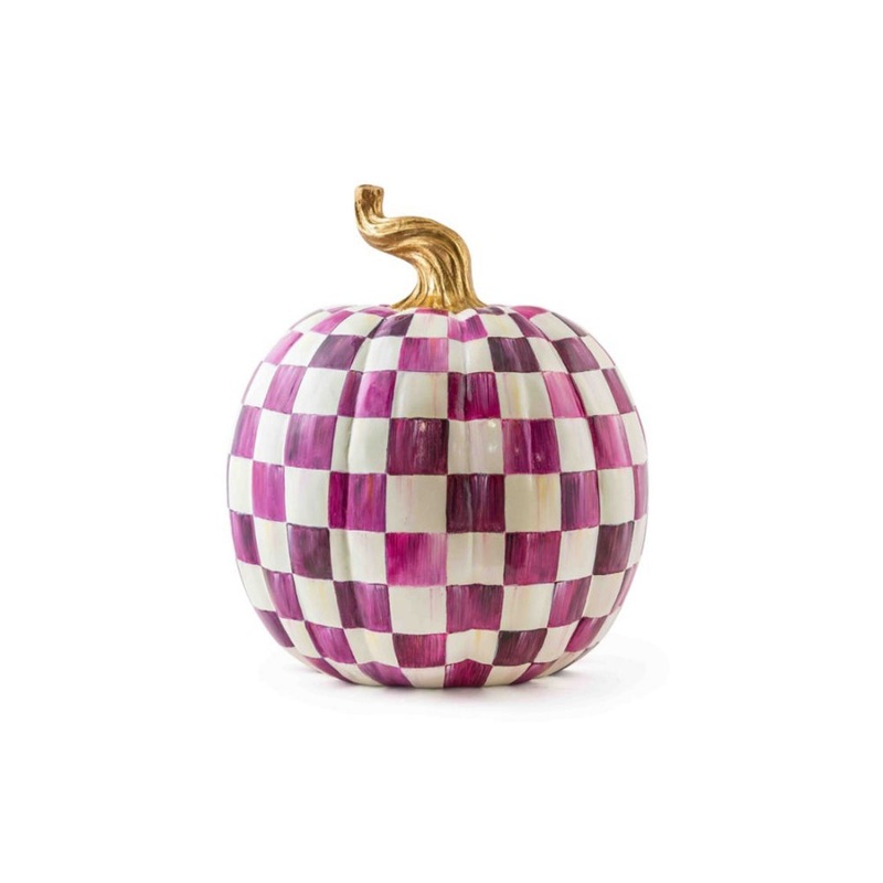 MacKenzie-Childs Plum Check Pumpkin - Large