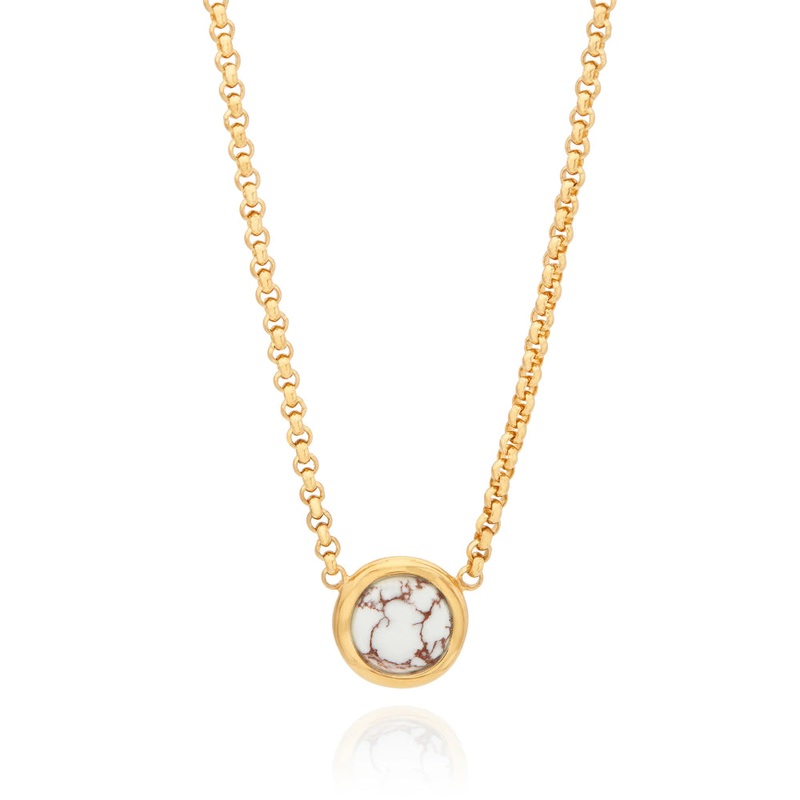 Anna Beck Medium White Buffalo Turquoise Pendant Necklace