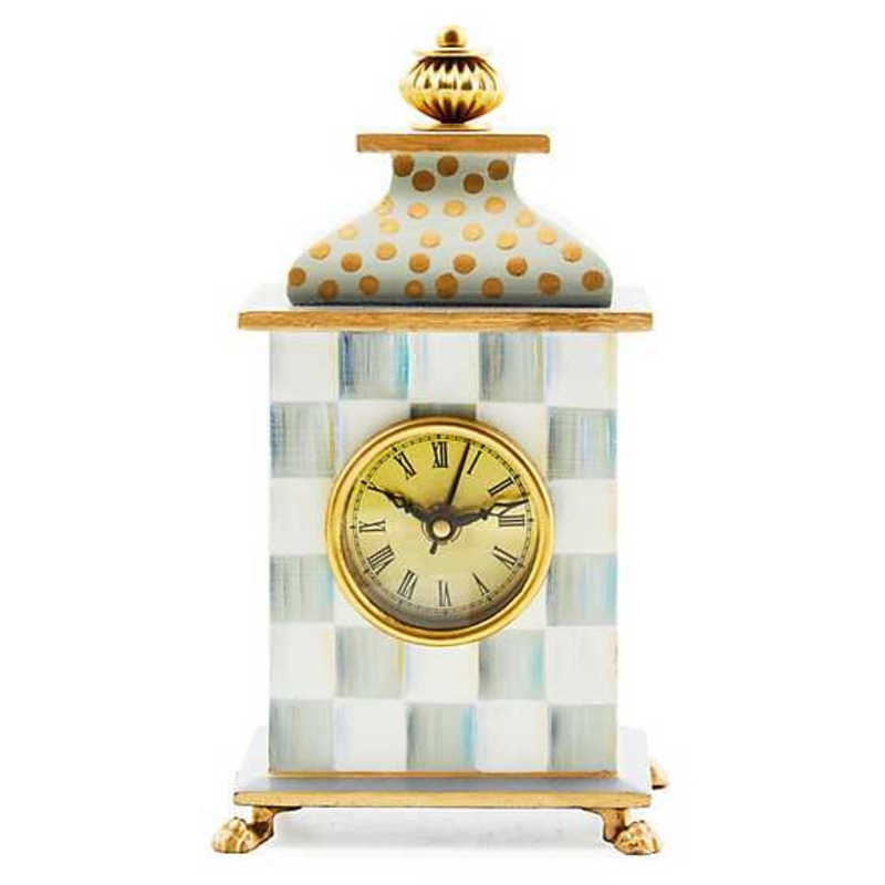 MacKenzie-Childs Sterling Check Desk Clock