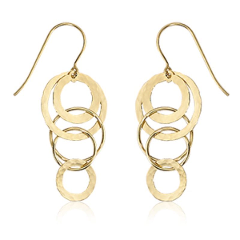 Mini Hammered Cascading Drop Earrings