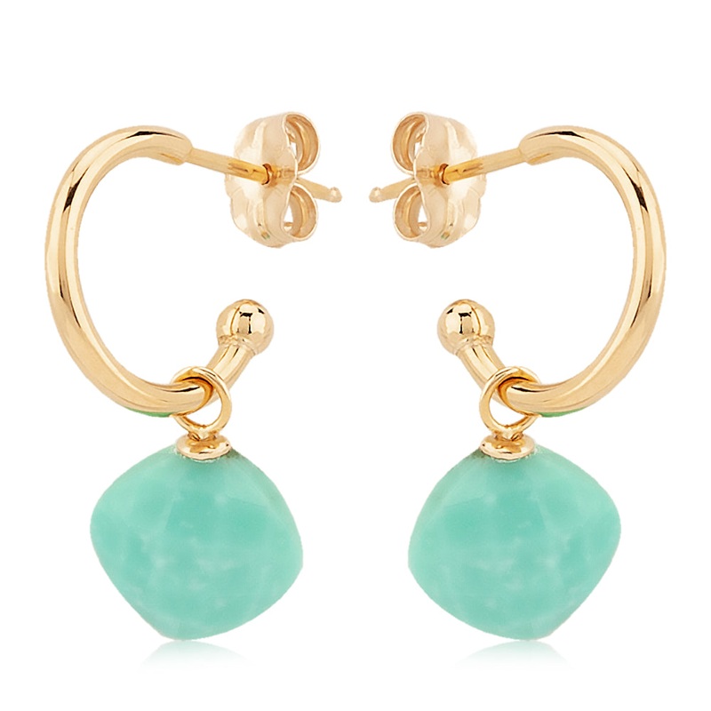 14k Gold Turquoise Drop Earrings