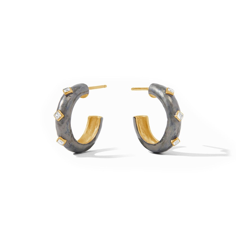 Julie Vos Mixed Metal Noel Stone Hoop Earrings