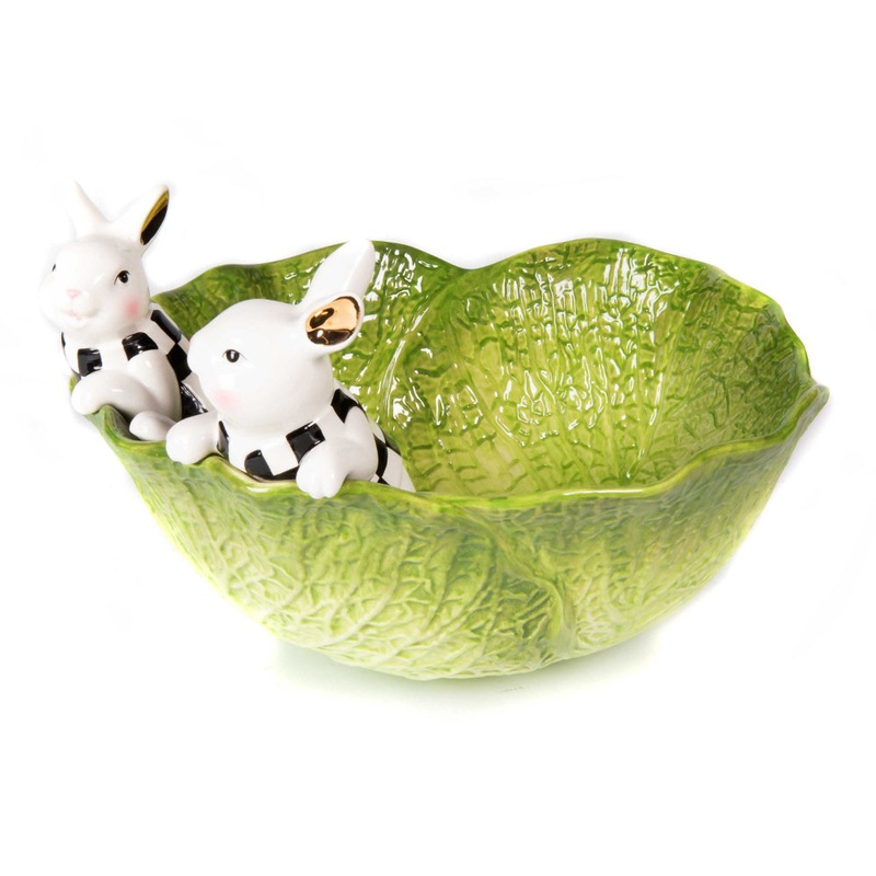 MacKenzie-Childs Cabbage Garden Bunny Bowl