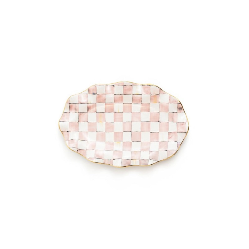 MacKenzie-Childs Rosy Check Ceramic Serving Platter