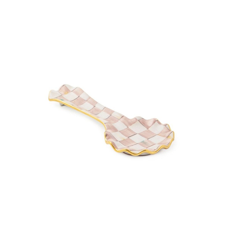 MacKenzie-Childs Rosy Check Ceramic Spoon Rest