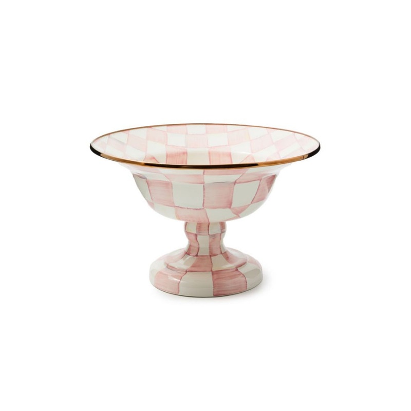 MacKenzie-Childs Rosy Check Large Compote