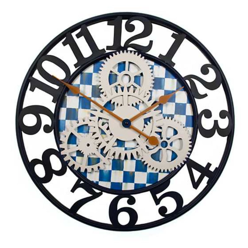 MacKenzie-Childs Royal Check Farmhouse Wall Clock - Small