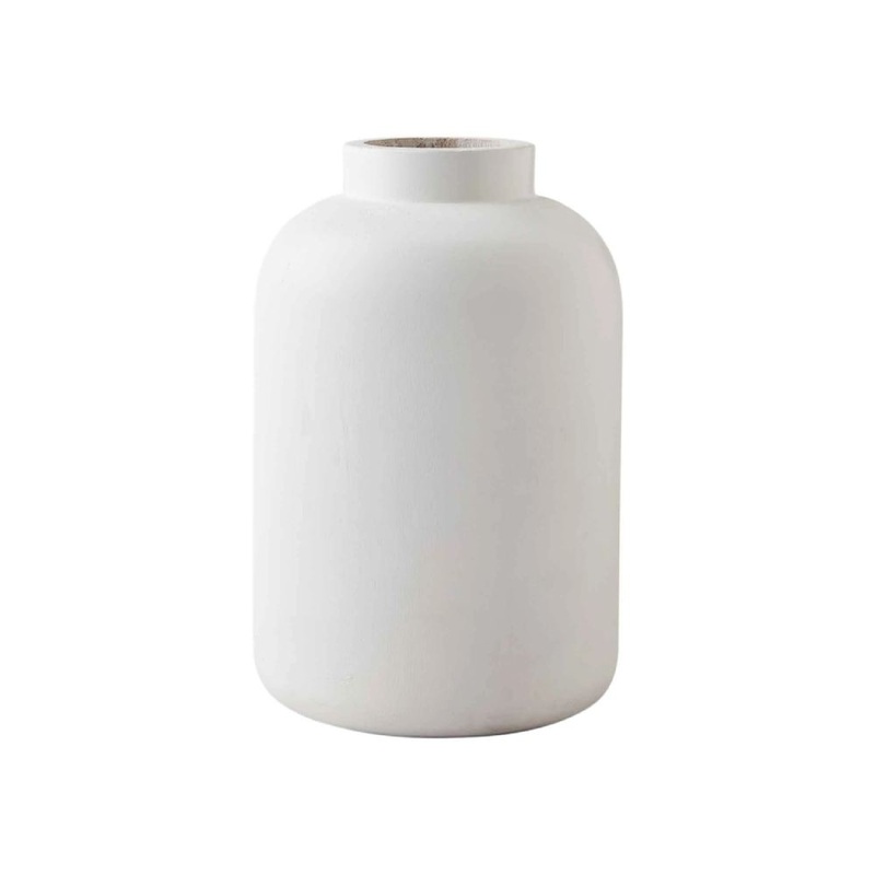 Mud Pie White Paulownia Tall Vase