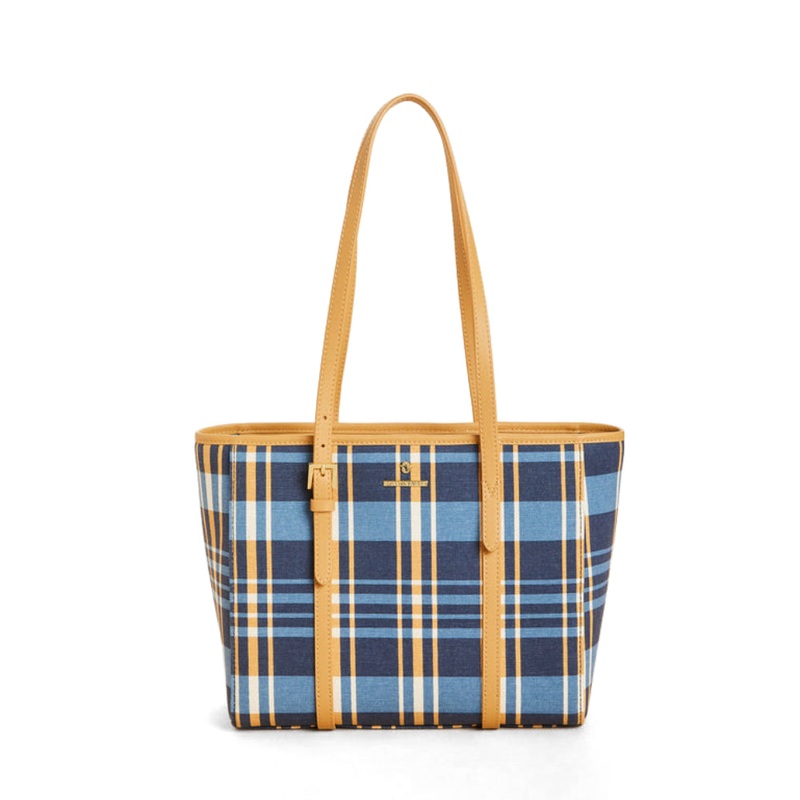 Spartina Siera Tote Kalalanta Plaid Navy