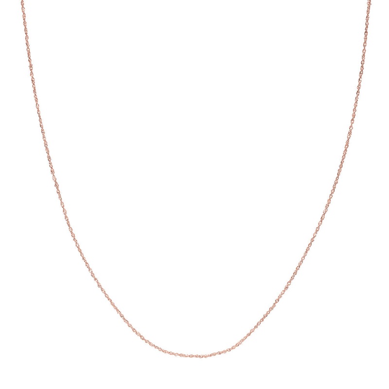 14k Rose Gold 1.15mm Sparkle Singapore Chain, 20"