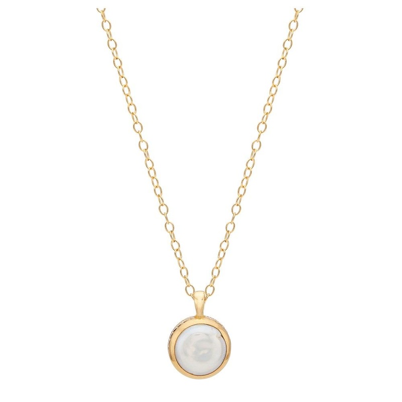 Anna Beck Pearl and Twisted Small Coin Pearl Pendant Necklace