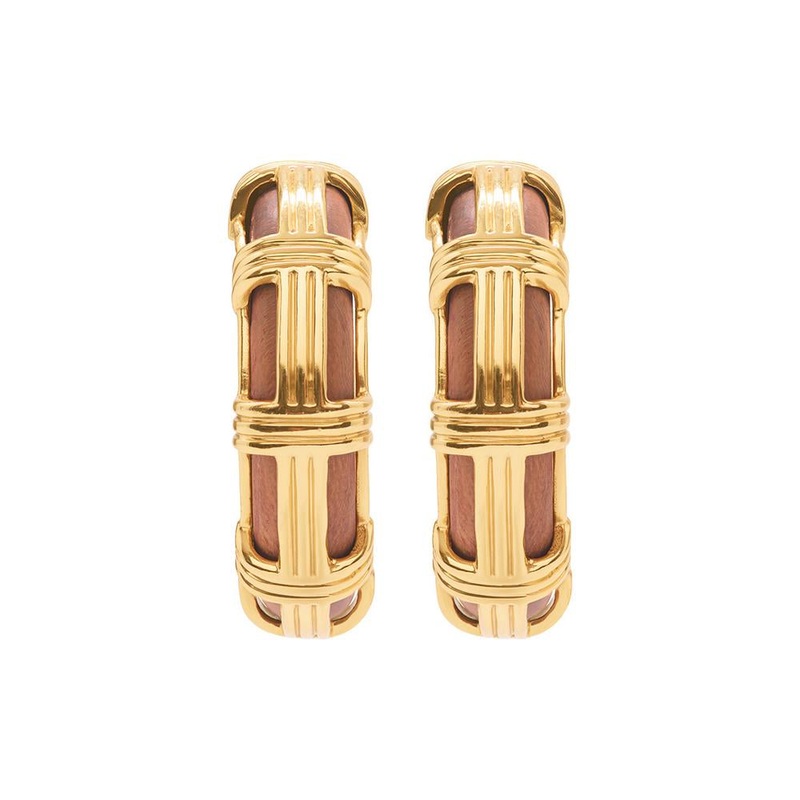 Capucine de Wulf Gaia Cage Hoop Earrings in Teak