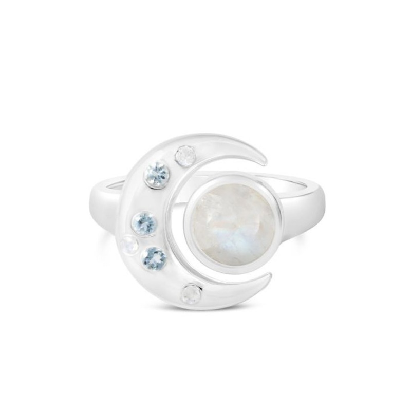 Dune Jewelry New Moon Ring by Captain Kate - Moonstone
