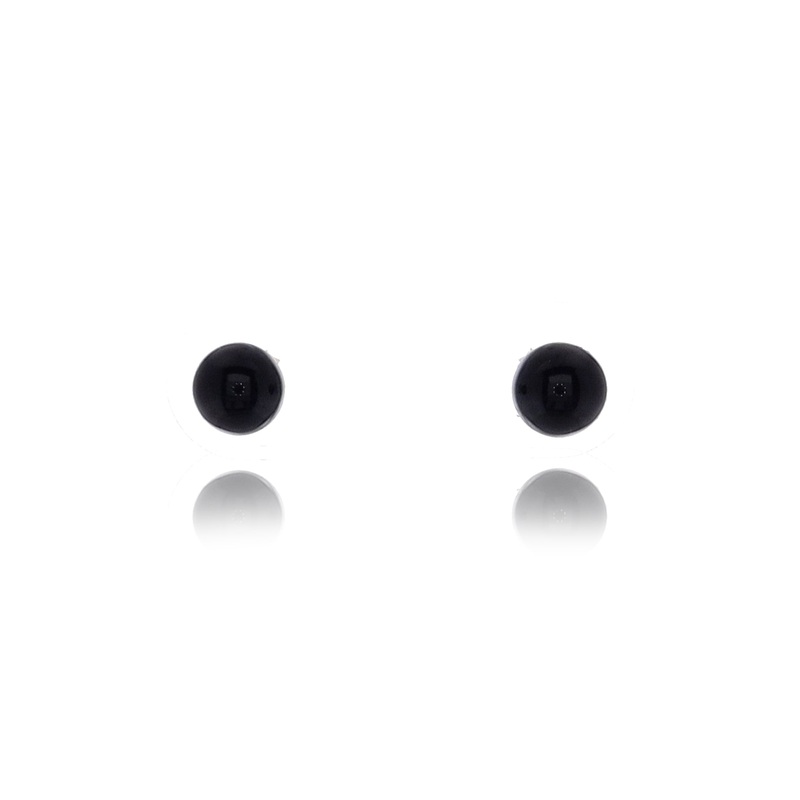 Estate 14 Karat Yellow Gold Onyx Bead Earrings