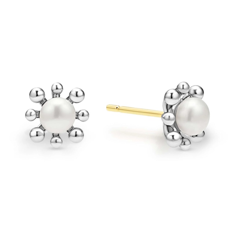 Lagos Luna Fleur Pearl Stud Earrings